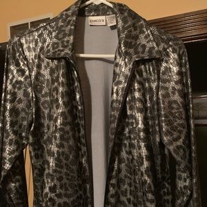 metallic leopard print jacket